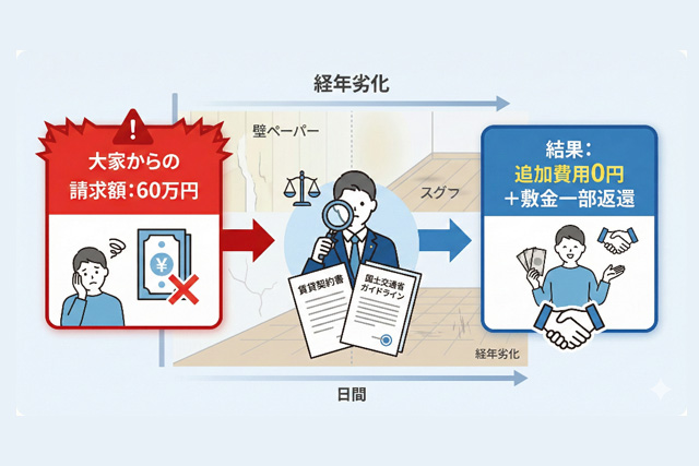 60万円の請求を退け、敷金を取り戻した実績の図解