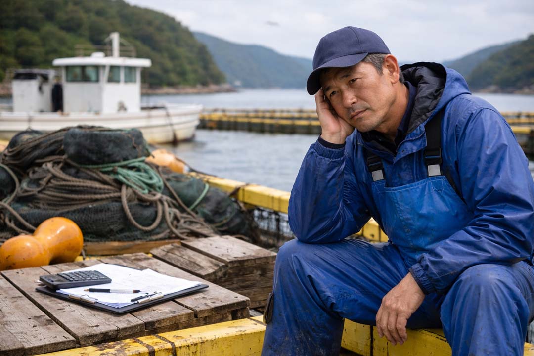 養殖業を営む男性
