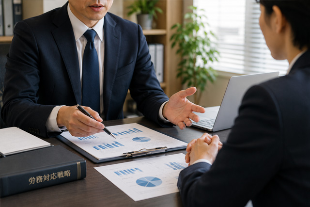 弁護士が相談を受けているイメージ
