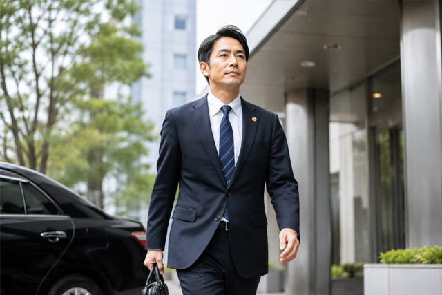 弁護士が出張する姿